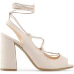 Zapatos beige de goma rebajados de verano con tacón más de 9cm Made in Italia talla 38 para mujer 