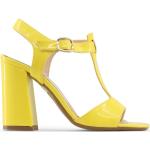 Sandalias amarillas de goma de tiras rebajadas de primavera con tacón más de 9cm Made in Italia talla 37 para mujer 