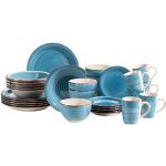 Vajillas azul marino de cerámica aptas para lavavajillas vintage Mäser en pack de 16 piezas para 4 personas 