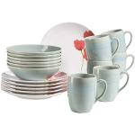 Sets de platos blancos de cerámica aptos para microondas vintage Mäser para 6 personas 