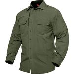 Camisas verde militar de poliester de manga larga manga larga transpirables militares talla M para hombre 