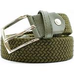 Cinturones elásticos verde militar largo 100 trenzados con trenzado talla XL para hombre 