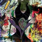 Maleficent Impresiones en Lienzo de Graffiti 40 x