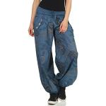 Malito Pantalón Estampado Yoga Pantalón-Anchos 3485 Mujer (Azul Jean)