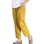 Pantalones cortos cargo amarillos de lino formales talla XL para mujer 