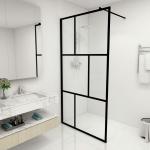 Mamparas de ducha negras de metal minimalista vidaXL 
