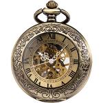 Relojes dorados de bronce con cadena Mecánico 24h vintage para hombre 