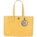 Bolsos clutch amarillos de cuero rebajados con logo Mandarina Duck para mujer 