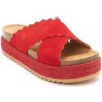 Sandalias rojas de goma de cuero rebajadas acolchadas para mujer 