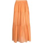Faldas largas naranja de algodón rebajadas de verano Manebí talla XS para mujer 