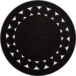 Alfombras redondas negras de poliester 90 cm de diámetro 
