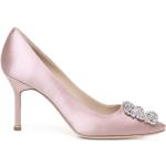 Zapatos rosas de seda de tacón con tacón de aguja con tacón más de 9cm Manolo Blahnik talla 38 para mujer 