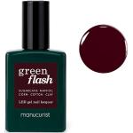 Manucurist Green Flash Esmalte semipermanente rojo oscuro - Esmalte de uñas en gel Hollyhock - Esmalte de uñas 12-free, de origen orgánico (84 %) - Fabricado en Francia - 15 ml