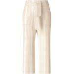 Marc Cain, Pantalones de lino a rayas con cintura alta Beige, Mujer, Talla: XL