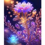 Cuadros lila de lino de flores floreados 