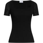 Camisetas negras de viscosa de manga corta manga corta con cuello redondo de punto MARELLA talla XL para mujer 
