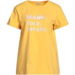 Camisetas amarillas de algodón de manga corta manga corta con cuello redondo de punto MARELLA talla XL para mujer 
