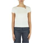 Camisetas blancas de poliester de manga corta manga corta informales de punto MARELLA asimétrico talla S para mujer 