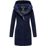 MARIKOO Abrigo para mujer, gabardina, abrigo de invierno, chaqueta de transición, parka larga, B819, azul marino, XS
