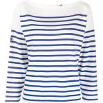 Camisetas blancas de algodón a rayas manga larga con cuello barco con logo Ralph Lauren Polo Ralph Lauren para mujer 