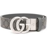 Cinturones grises de lona con hebilla  largo 105 con logo Gucci Marmont para hombre 