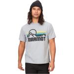 Camisetas deportivas grises de poliester rebajadas manga corta Marmot talla L de materiales sostenibles para hombre 