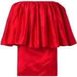 Vestidos rojos de seda de manga larga manga larga con volantes talla XS para mujer 
