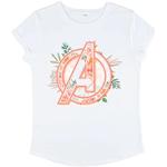 Camisetas blancas Avengers Clásico floreadas talla M de materiales sostenibles para mujer 