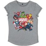Camisetas grises de manga corta rebajadas Avengers manga corta vintage talla L de materiales sostenibles para mujer 