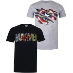 Marvel Avengers Shield Pack C Camiseta, Multicolor, S 2 para Hombre