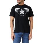 Camisetas negras de algodón con capucha rebajadas Capitán América con cuello redondo con capucha con logo talla S para hombre 