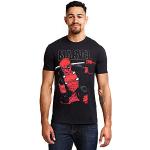 Camisetas negras de cuello redondo Deadpool con cuello redondo con logo talla M para hombre 