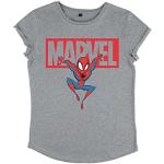 Camisetas grises de manga corta Marvel manga corta Clásico talla XL de materiales sostenibles para mujer 