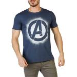Camisetas de denim de manga corta Avengers manga corta con cuello redondo con capucha con logo talla L para hombre 