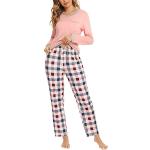 Pijamas rosas de poliester dos piezas de invierno tallas grandes con lunares talla L para mujer 