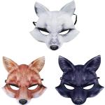 Máscara de zorro para Halloween, disfraz de mascarada, accesorios para cubrir la cara de Animal