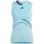 Camisetas azules celeste de poliester de tenis con cuello redondo de punto adidas talla S de materiales sostenibles para mujer 