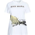 Camisetas blancas de algodón de manga corta manga corta con cuello redondo de punto MAX MARA talla XS para mujer 