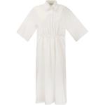 Vestidos largos blancos de algodón rebajados maxi MAX MARA fruncido talla M para mujer 