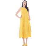 Vestidos amarillos de algodón de lino rebajados sin mangas con cuello redondo MAX MARA Weekend by Max Mara talla XL para mujer 
