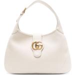 Bolsos medianos blancos de piel con logo Gucci para mujer 