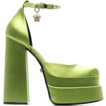 Zapatos verdes de piel con plataforma rebajados con tacón cuadrado VERSACE talla 39 para mujer 
