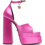 Sandalias rosas de piel con plataforma rebajadas con logo VERSACE talla 39 para mujer 