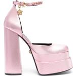 Zapatos rosas de piel con plataforma rebajados con tacón cuadrado con tacón más de 9cm VERSACE talla 40 para mujer 