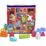 Mega Bloks - Juego de bloques construcción de 60 piezas bolsa ecológica rosa juguetes bebés MEGA Bloks.