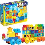 Mega Bloks Tren musical ABC, juguete de construcción para bebé +1 año (Mattel FWK22)