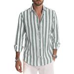 Camisetas deportivas grises de poliester manga larga transpirables marineras con rayas talla L para hombre 