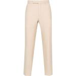Pantalones beige de lino de lino ancho W48 Ermenegildo Zegna para hombre 