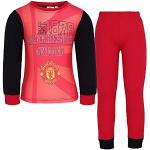 Merchimpo Pijama oficial de fútbol para niños, Manchester United FC, pijamas de manga larga para niños y niñas, tallas de 2 a 12 años, rosso, 5-6 Años