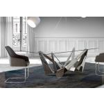 Mesas transparentes de acero inoxidable de cristal  rebajadas modernas 